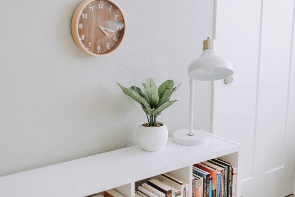 Clutterless, minimalist styled shelving