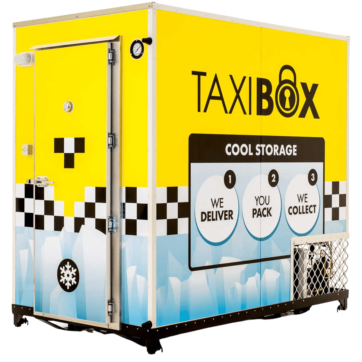 A Yellow TAXIBOX Cool Room Storage Box