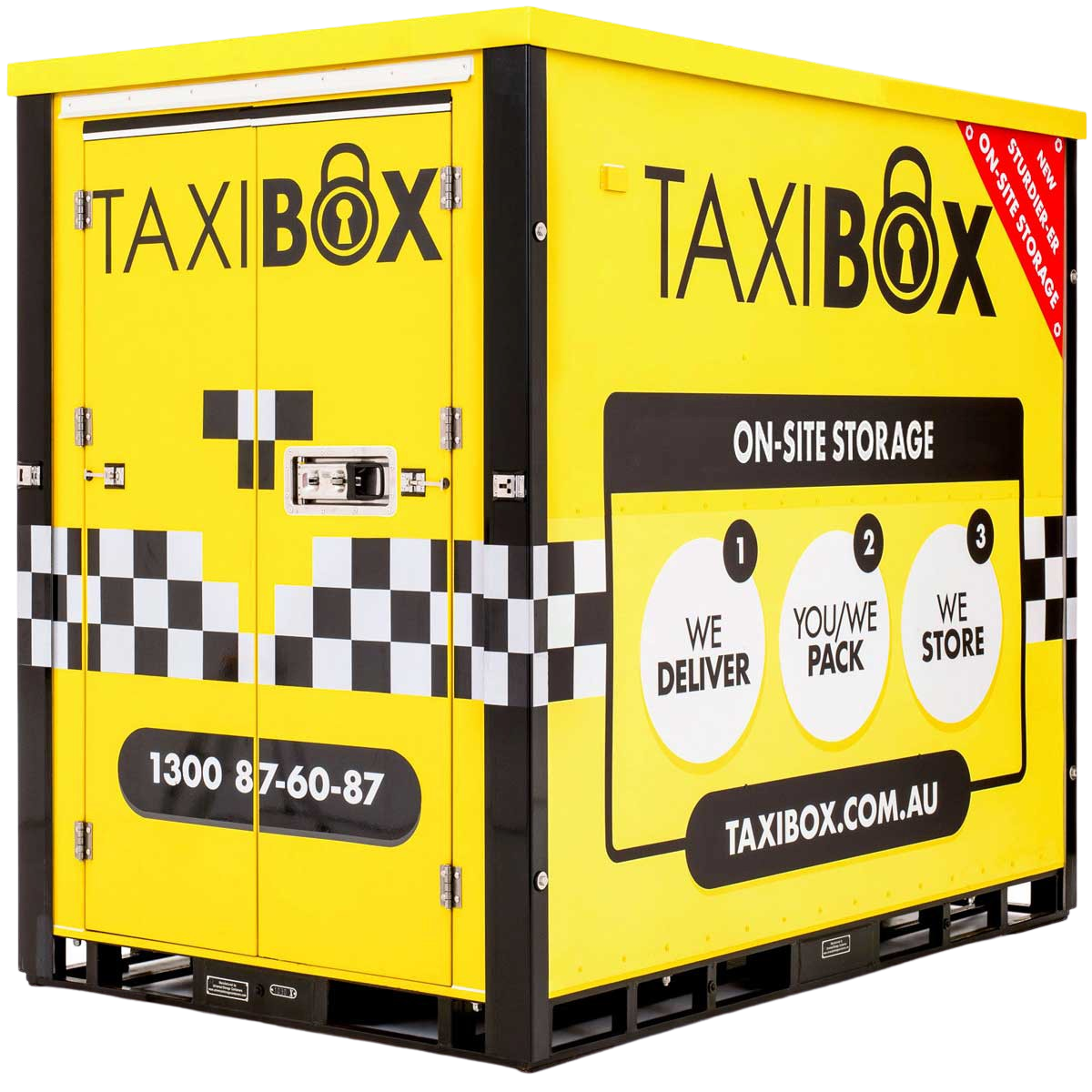 A Yellow TAXIBOX On Site Storage Box