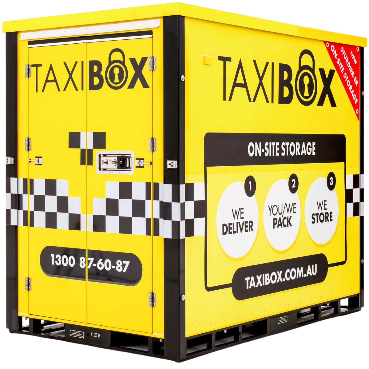 A Yellow TAXIBOX On Site Storage Box