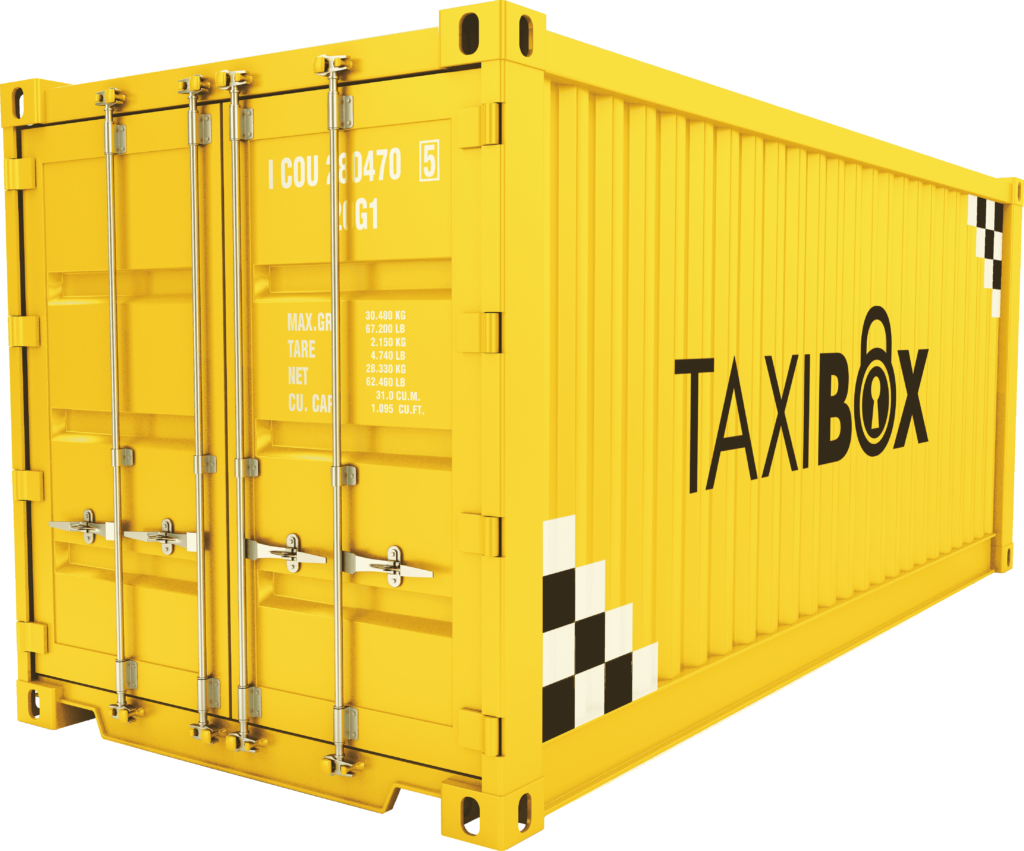 A Yellow TAXIBOX Storage Container