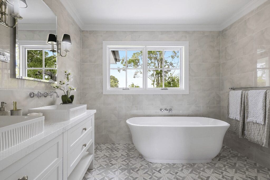 Styled bathroom when staging a house for sale