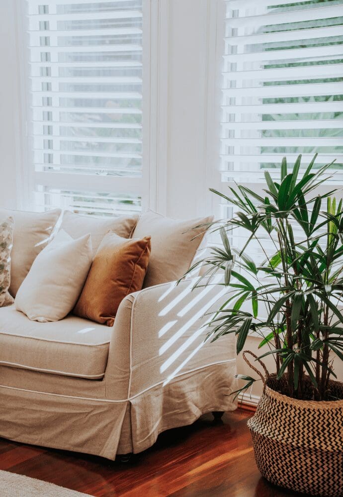 Open living room styled for pre sale property styling