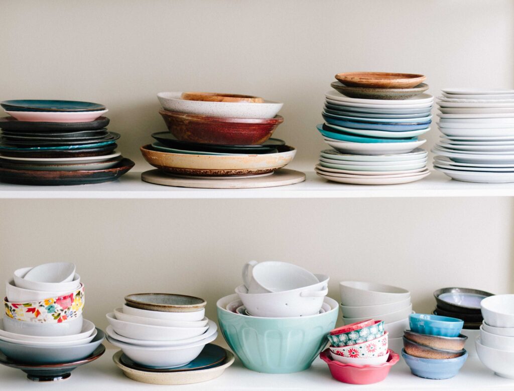 Consider decluttering excess crockery and other household goods before you start storing with self-storage