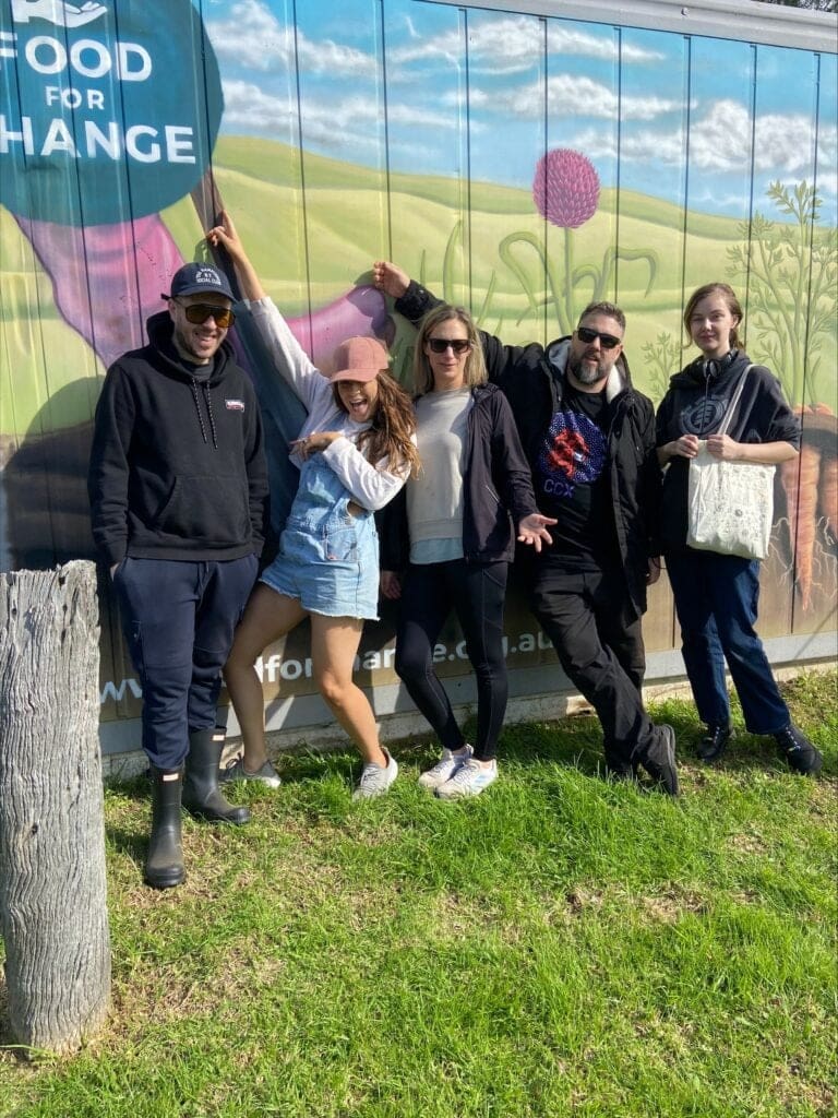 TAXIBOX Team uses paid volunteer leave harvesting fresh fruit and veggies to support Food for Change cause